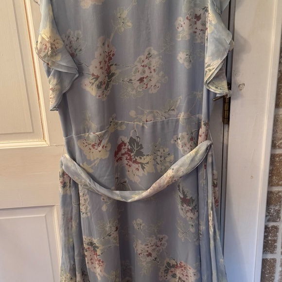 Gorgeous Ralph Lauren Pastel Blue Floral Midi Dress, Size 10 - Picture 4 of 5